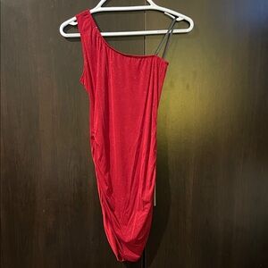 Elegant Red One-Shoulder Dress